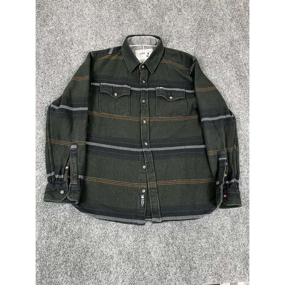 Jetty‎ Marine Supply Co Shirt Mens M Green Plaid Flannel Lumberjack Outdoor